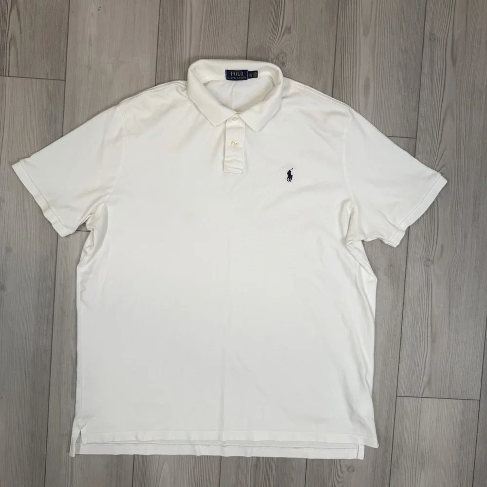 Polo‎ Ralph Lauren POLO Shirt White Mens XXL Classic Fit Short Sleeve READ